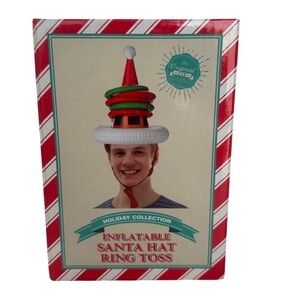 Inflatable Santa hat ring toss holiday collection game